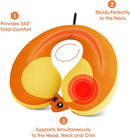 INFANZIA Kids Chin Supporting Travel Neck Pillow, Helps Support Head and Neck, Comfortably Designed for Head, Neck, and Chin Support - Gifts for Toddler/Child/Kids, Orange by TinyTreasures Baby Boutique