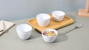 Amazon Basics Round Melamine Bowl, 8 oz, White, 6 Piece Set (Previously AmazonCommercial brand) by CozyNest Decor