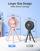SWEETFULL Portable Stroller Fan with Display 4000mAh Battery Powered Mini Clip On Fan, 4-Speed Rechargeable Small Personal Cooling for Baby Car Seat Crib Travel - Pink by TinyTreasures Baby Boutique