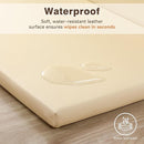 Foam Baby Play Mat: PU Leather Waterproof Kids Playmat - Trifold Floor Mat - Large Play Mat for Playpen Thick Pad Fodable Mattress Soft Toddler Mattress Infant Cushion for Preschool (Beige) by TinyTreasures Baby Boutique