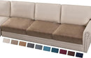 PrinceDeco Velvet Stretch Couch Cushion Cover Soft Cushion Slipcover for Chair Loveseat Sofa Cushion Furniture Protector Seat Cushion Sofa Cover (3 Piece XL Sofa Cushion Covers, Taupe) by CozyNest Decor