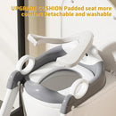 Potty Training Seat,Non Slip Foldable Toilet Training Seat with Soft Cushion, Comfortable HandlesUpgrade Toddler Toilet Seat for Kids Boys Girls,Potty Training Toilet Seat with Step Stool Ladder, by TinyTreasures Baby Boutique
