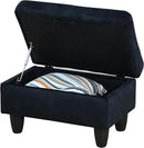 Ottoman Rectangular Storage Ottoman Bench, Flannel Footrest Stool Footstool with Lid for Living Room, Bedroom, Entryway, Brown, 28.5"x19"x17.5" by CozyNest Decor