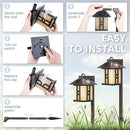 GIGALUMI Japanese Decor Solar Lights for Outside, Pathway Lights 4 Pack - Lawn/Patio/Yard/Walkway/Driveway Decoration by GreenHaven Gardens