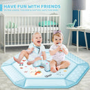 Baby Gym Play Mat, 8-in-1 Tummy Time Mat & Ball Pit with 6 Toys, Washable Baby Activity Mat for Visual, Hearing, Sensory, Motor Development, Baby Gift for Newborn Infant 0-3-6-9-12 Months (Blue) by TinyTreasures Baby Boutique