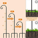 Gtongoko 48 Inch Shepherds Hooks for Outdoor 4 Pack Garden Hooks for Hanging Plants, Lanterns, Bird Feeders, Solar Lights, Mason Jars, Weddings Decor, Adjustable, Matte Black by GreenHaven Gardens