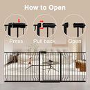 WAOWAO Baby Gate 85.83-95.24" Extra Wide Pressure Mounted Walk Through Swing Auto Close Safety Black Metal Toddler Kids Child Dog Pet Puppy for Stairs,Doorways,Kitchen by TinyTreasures Baby Boutique