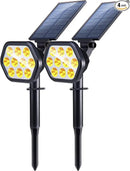 Nekteck Solar Lights Outdoor,10 LED Landscape Spotlights Powered Wall Lights 2-in-1 Wireless Adjustable Security Decoration Lighting for Yard Garden Walkway Porch Pool Driveway (2 Pack, Warm White) by GreenHaven Gardens
