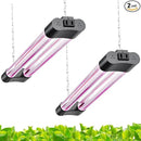 18inch 2 Pack LED Grow Lights - Linkable Grow Lights for Indoor Plants, Full Spectrum Plant Lights Plug and Hanging Design with On/Off Switch Hanging Grow Light from seedling to Flowering, Black by GreenHaven Gardens