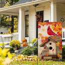 BLKWHT Fall Cardinal Bird Garden Flag 12x18 Vertical Double Sided Maple Leaves Welcome Autumn Thanksgiving Holiday Outside Decorations Burlap Yard Flag BW829 by GreenHaven Gardens