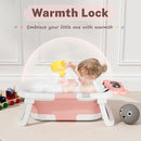 AVIDOR Baby Bathtub,Collapsible Bathtub for Newborn to Toddler,Durable Essential Infant Bath Tub,Portable Travel Baby Tub with Soft Cushion,No-Slip Hanging and Detachable(Pink) by TinyTreasures Baby Boutique