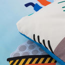 NTBED 4 Pieces Construction Truck Toddler Bedding Set for Baby Boys, Cartoon Vehicles Excavator Cars Printed, Includes Comforter, Flat Sheet, Fitted Sheet and Pillowcase,Sky Blue by TinyTreasures Baby Boutique