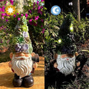 Solar Powered Gnome with Flower Hat and Shovel, Decorated Solar Light, Garden Decorations Statues, Garden Light Decor by GreenHaven Gardens