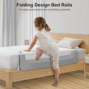 Bed Rail for Toddlers,Swing Down Kids Bed Rails Guard for Twin,Full,Queen,King,Bunk Size Bed,Extral Tall Child Bed Rail Guard with Reinforced Anchor Safety System (Grey, 59inch,1 Side) by TinyTreasures Baby Boutique