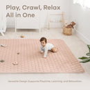 Comfy Cubs Rectangle Kids Play Mat - Large 60 x 96 inches Soft Quilted Baby Floor Mat with Non-Slip Bottom - Plush Design for Toddlers' Playtime and Relaxation - Comfortable and Durable - Blush by TinyTreasures Baby Boutique