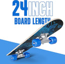 24 inch Rude Boyz Mini Cruiser Skateboard - Aluminium Trucks - Kids Skateboard Ages 5-8 Beginner - Skateboards for Kids by TinyTreasures Baby Boutique