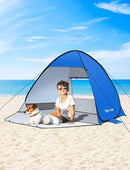 Glymnis Pop Up Beach Tent Beach Shade Tent for 1-4 Persons Sun Shelter UPF 50+ Enclose Zipper Door Portable Easy Up Beach Tent by TinyTreasures Baby Boutique