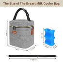 Mancro Insulated Breastmilk Cooler Bag Fits 4 Baby Bottles Up to 9 Ounce，Compact Baby Bottle Travel Bag with Ice Pack for Nursing Mom, Grey by TinyTreasures Baby Boutique