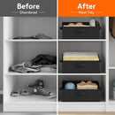 Lifewit Storage Baskets for Shelves, 6 Packs Non-woven Fabric Trapezoid Closet Organizer Bins with Handles, Foldable Clothing Containers Box for Clothes, Toy, Towel, Book, DVD, Hats, Medium-Black by TinyTreasures Baby Boutique