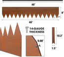 Worth Garden 6-Pack Cor-Ten Steel Landscape Edging with Black Protection Strips - Rust Patina Finish 40" L x 8" H (20Ft Total) - Hammer-in 14-Gauge Metal Corten Lawn Yard Edging Border w/ 7 Clips by CozyNest Decor