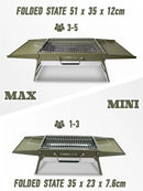 Charmline 14x9inch Small Foldable Portable Charcoal Grill, Compact Portable Grill for Outdoor, Charcoal Grills for Camping, Picnics, Gardens and Beach Parties, Liftable Grilling Net, Green by GreenHaven Gardens