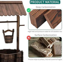 UDPATIO Rustic Solid Fir Wood Wishing Well Planter for Outdoor Plants, 16.5 in Diameter by GreenHaven Gardens