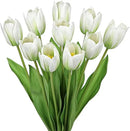 Artificial Tulips Flowers – 20" Long Stem Faux Tulips, 10PCS Real Touch Fake White Tulip for Vase, Farmhouse, Kitchen, Spring & Wedding Home Decor by CozyNest Decor
