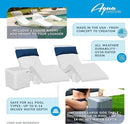 Aqua Outdoors in-Pool DEEP Ledge Chaise Set - Two Chaises - Two Headrest Pillows - Chaise Risers and One Large in Pool Side Table - for ledges 9"-14" inches Deep (White Granite-Grey) by GreenHaven Gardens