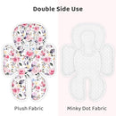Infant Car Seat Insert, 2-in-1 Reversible Baby Carseat Head Support for Newborn, Soft Carseat Insert Cushion for Baby Girls, Adjustable Baby Headrest for Strollers by TinyTreasures Baby Boutique