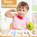 Educational Preschool Placemats for Kids Set of 6 Boho Toddler Plastic Placemat Reusable Washable Children Montessori Eat Table Mat for Homeschool Nursery Kindergarten Classroom Dining Table by CozyNest Decor