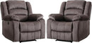 EBELLO Classic Power Recliner Chair, Oversized Electric Reclining Chair with Overstuffed Cushion and Back, Soft Fabric Adults Single Recliner Sofa for Living Room, Set of 2 Brown by CozyNest Decor