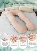 Meiz Pregnancy Pillows, Pregnancy Pillows for Sleeping Cooling, U Shaped Full Body Pillow for Adult, Rayon Cover from Bamboo, Light Apricot by TinyTreasures Baby Boutique
