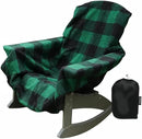 CITYBONFIRES The Chair Blanket – Reversible, Waterproof & Sherpa-Lined - Stretchable Elastic Back - Original Patio Chair Cover – Ideal for Homes and Outdoor Furniture- with Carry Pouch – Green Plaid by GreenHaven Gardens