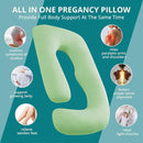Sasttie Pregnancy Pillows for Sleeping, U Shaped Cooling Full Body Pillow with Removable Cover, Pregnant Women Must Haves, Maternity Essential, Light Green by TinyTreasures Baby Boutique