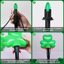 2*4 Pack LED St. Patricks Shamrock Pathway Lights for St. Patricks Day Decorations, Green Lucky Clover Pathway Stake Lights Outdoor Waterproof, UL Certified for Lawn Yard Walkway Irish Decor, Plug In by GreenHaven Gardens