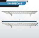 00967 2-Pack Heavy Duty Steel Garage Shelving, 45”x 15” Wall Mounted Shelve,Max Shelf Load 200 Pounds, White Powder Coated by GreenHaven Gardens