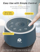 Dreamegg D1 Sound Machine - White Noise Machine with Baby Night Light for Sleeping, High Fidelity Sounds, Timer & Memory Feature, Sound Machine for Baby Adults, Home, Office, Travel (Navy Blue) by TinyTreasures Baby Boutique