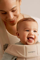 BabyBjörn Baby Carrier Mini, Beige, Woven | Newborn Carrier (7-25 lbs), Ergonomic, Easy-to-Use by TinyTreasures Baby Boutique