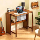 31.5" Bamboo Folding Desk,Space-Saving Computer Desk for Small Spaces, Foldable Study Table for Bedroom, Home Office, Dorm, Apartment（Brown by CozyNest Decor