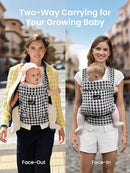 GROWNSY Baby Carrier Newborns to Toddlers, Ergonomic Baby Toddler Carrier Slings Wraps with Head Support, Easy to Wear,Infant Carrier Baby Gift,Travel and Hiking Friendly, for Babies 7 to 44 lb(Black) by TinyTreasures Baby Boutique