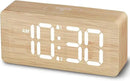 uscce Wooden Digital Alarm Clocks for Bedrooms: Dimmable Dual Alarm Clock with Large Numbers for Bedside Desk - Loud Alarm for Heavy Sleepers with Volume Control - Wood Decor & Gifts by CozyNest Decor