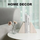 Marble Book Ends for Heavy Books, Decorative Bookends for Shelves, Durable and Heavy-Duty Bookends for Hardback Book & CDS, Off-White Unique Books Stopper & Holder, Set of 2 by CozyNest Decor