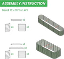 Raised Garden Bed Kit 8×2×1.4 FT Magnesium-Aluminum-Zinc Stainless Steel Metal Planter Box for Planting Outdoor Plants Vegetables（Gray） by CozyNest Decor
