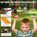 VEVOR Ninja Warrior Obstacle Course for Kids, 2 x 65 ft Weatherproof Slacklines, 500lbs Weight Capacity Monkey Line, Outdoor Playset Equipment, Backyard Toys Training Equipment Set with 12 Obstacles by TinyTreasures Baby Boutique