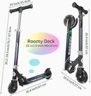 BELEEV V2 Scooters for Kids with Light-Up Wheels & Stem & Deck, 2 Wheel Folding Scooter for Girls Boys, 3 Adjustable Height, Non-Slip Pattern Deck, Lightweight Kick Scooter for Children Ages 3-12 by TinyTreasures Baby Boutique