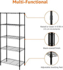 Amazon Basics 5-Shelf Multipurpose Adjustable Sturdy Steel Storage Shelving Unit, Easy Assembly, 13.4" D x 23.2"W x 60"H, Black by CozyNest Decor