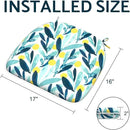 Indoor/Outdoor Chair Cushions 16x17 Inch, Patio Chair Cushions with Ties, All Weather Seat Cushions for Patio Furniture Home Garden Chair Use, Set of 4, Leaves Multi by GreenHaven Gardens