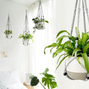 Mkono Macrame Plant Hanger Indoor Hanging Planter Basket with Wood Beads Decorative Flower Pot Holder No Tassels for Indoor Outdoor Boho Home Decor 35 Inch, Grey, Set of 1 (POTS NOT Included) by GreenHaven Gardens