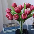 Buart Wine red Tulip Flowers Artificial Luxury Big Tulip Valentine's Day Mother's Day Easter Home Kitchen Wedding Decorations(11pcs) by CozyNest Decor