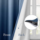 HOMEIDEAS Navy Blue Ombre Blackout Curtains 52 X 63 Inch Length Gradient Room Darkening Thermal Insulated Energy Saving Grommet 2 Panels Window Drapes for Living Room, Bedroom by TinyTreasures Baby Boutique